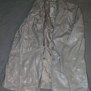 Glam Cream Leather Jacket